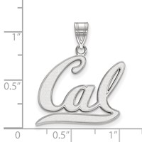 Sterling Silver Rhodium-plated LogoArt University of California Berkeley Large Pendant view 2