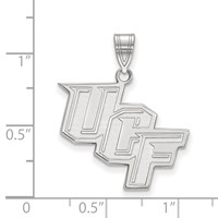 Sterling Silver Rhodium-plated LogoArt University of Central Florida U-c-f Large Pendant view 2
