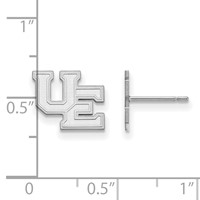 Sterling Silver Rhodium-plated LogoArt University of Evansville Purple Aces Small Post Earrings view 2