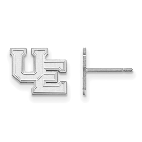 Sterling Silver Rhodium-plated LogoArt University of Evansville Purple Aces Small Post Earrings