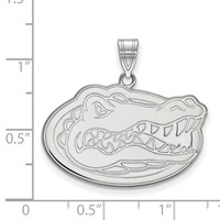 Sterling Silver Rhodium-plated LogoArt University of Florida Gator Large Pendant view 2