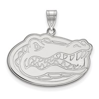 Sterling Silver Rhodium-plated LogoArt University of Florida Gator Large Pendant view 1