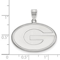 Sterling Silver Rhodium-plated LogoArt University of Georgia Letter G Large Pendant view 2
