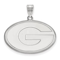 Sterling Silver Rhodium-plated LogoArt University of Georgia Letter G Large Pendant view 1