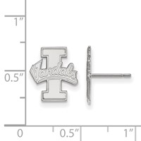 Sterling Silver Rhodium-plated LogoArt University of Idaho Vandals Small Post Earrings view 2