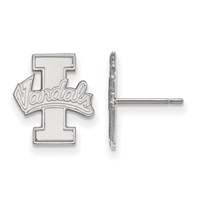 Sterling Silver Rhodium-plated LogoArt University of Idaho Vandals Small Post Earrings view 1