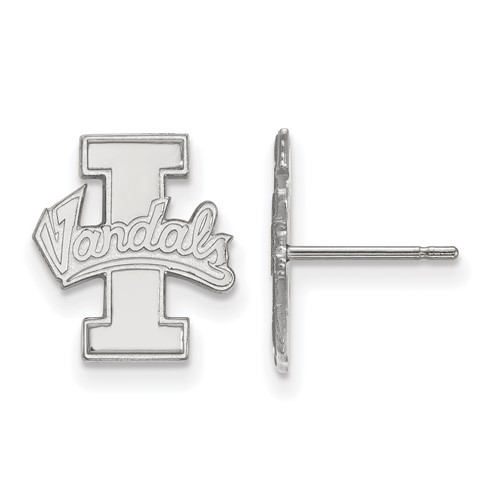 Sterling Silver Rhodium-plated LogoArt University of Idaho Vandals Small Post Earrings