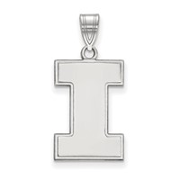 Sterling Silver Rhodium-plated LogoArt University of Illinois Letter I Large Pendant view 1