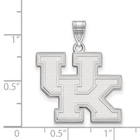 Sterling Silver Rhodium-plated LogoArt University of Kentucky U-k Large Pendant view 2