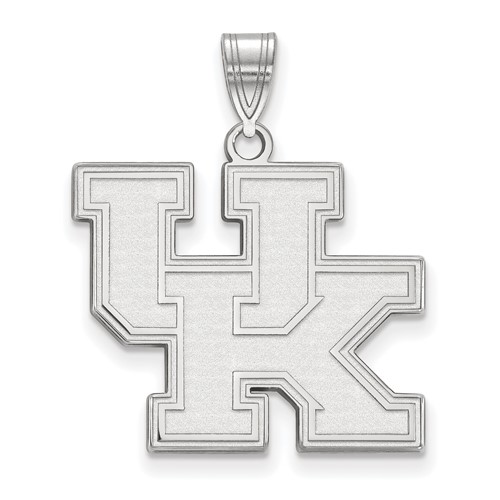 Sterling Silver Rhodium-plated LogoArt University of Kentucky U-k Large Pendant