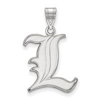 Sterling Silver Rhodium-plated LogoArt University of Louisville Letter L Large Pendant view 1