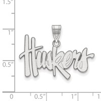 Sterling Silver Rhodium-plated LogoArt University of Nebraska Huskers Large Pendant view 2