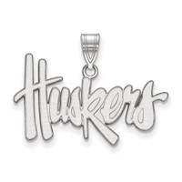Sterling Silver Rhodium-plated LogoArt University of Nebraska Huskers Large Pendant view 1