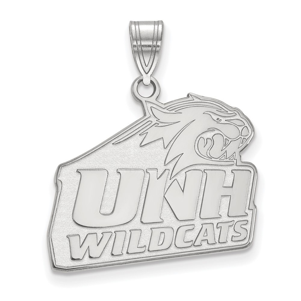 Sterling Silver Rhodium-plated LogoArt University of New Hampshire Large Pendant