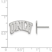 Sterling Silver Rhodium-plated LogoArt University of Nevada-Las Vegas U-n-l-v Small Post Earrings view 2