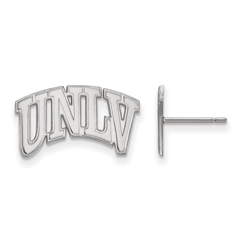 Sterling Silver Rhodium-plated LogoArt University of Nevada-Las Vegas U-n-l-v Small Post Earrings