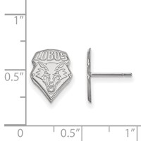 Sterling Silver Rhodium-plated LogoArt University of New Mexico Lobos Small Post Earrings view 2