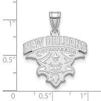 Sterling Silver Rhodium-plated LogoArt University of New Orleans U-n-o Extra Large Pendant view 2