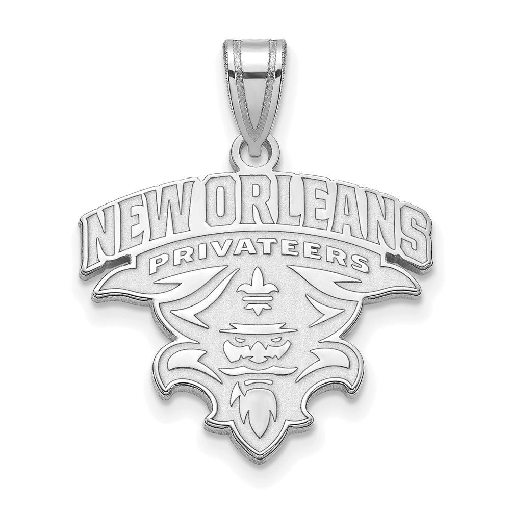 Sterling Silver Rhodium-plated LogoArt University of New Orleans U-n-o Extra Large Pendant