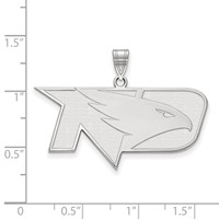 Sterling Silver Rhodium-plated LogoArt University of North Dakota Large Pendant view 2