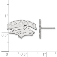 Sterling Silver Rhodium-plated LogoArt University of Nevada-Reno Small Post Earrings view 2