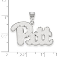 Sterling Silver Rhodium-plated LogoArt University of Pittsburgh Large Pendant view 2