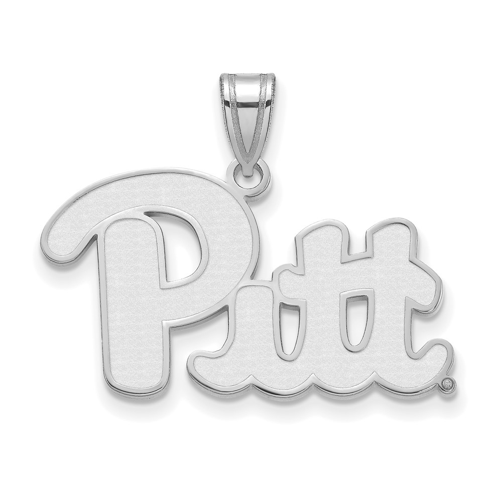 Sterling Silver Rhodium-plated LogoArt University of Pittsburgh Large Pendant