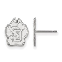 Sterling Silver Rhodium-plated LogoArt University of South Dakota Small Post Earrings view 1