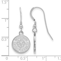 Sterling Silver Rhodium-plated LogoArt University of Louisiana At Lafayette Small Dangle Wire Earrings view 2