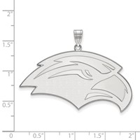 Sterling Silver Rhodium-plated LogoArt University of Southern Mississippi Eagle Extra Large Pendant view 2
