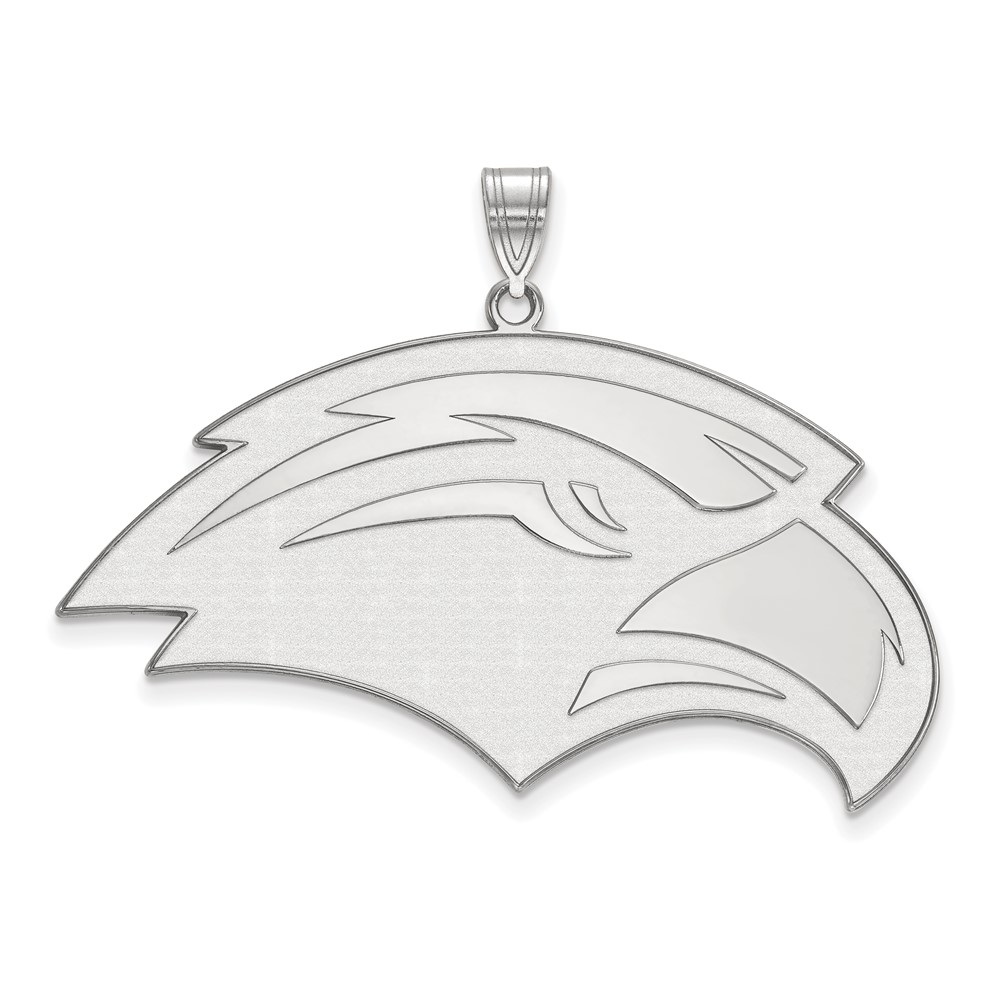Sterling Silver Rhodium-plated LogoArt University of Southern Mississippi Eagle Extra Large Pendant