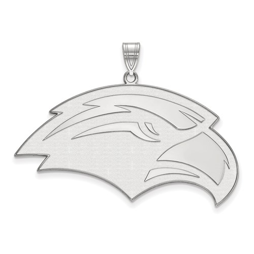 Sterling Silver Rhodium-plated LogoArt University of Southern Mississippi Eagle Extra Large Pendant