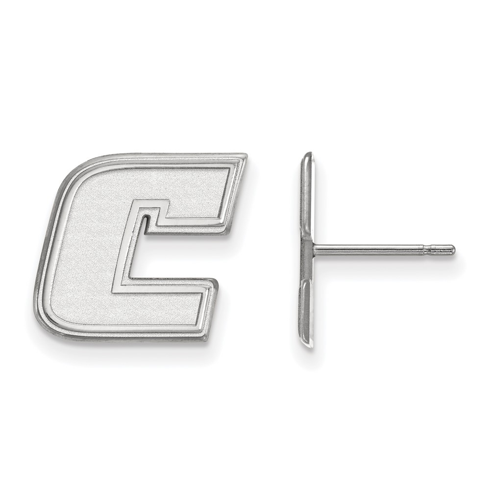 Sterling Silver Rhodium-plated LogoArt University of Tennessee At Chattanooga Letter C Small Post Earrings