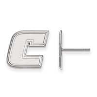 Sterling Silver Rhodium-plated LogoArt University of Tennessee At Chattanooga Letter C Small Post Earrings view 1
