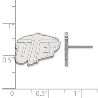 Sterling Silver Rhodium-plated LogoArt University of Texas At El Paso Small Post Earrings view 2