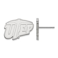 Sterling Silver Rhodium-plated LogoArt University of Texas At El Paso Small Post Earrings view 1