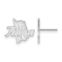 Sterling Silver Rhodium-plated LogoArt University of Tulsa Small Post Earrings view 1