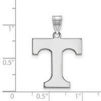 Sterling Silver Rhodium-plated LogoArt University of Tennessee Letter T Large Pendant view 2