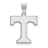Sterling Silver Rhodium-plated LogoArt University of Tennessee Letter T Large Pendant view 1