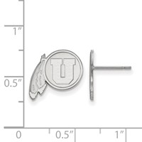 Sterling Silver Rhodium-plated LogoArt University of Utah Small Post Earrings view 2