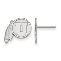 Sterling Silver Rhodium-plated LogoArt University of Utah Small Post Earrings view 1