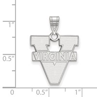 Sterling Silver Rhodium-plated LogoArt University of Virginia Large Pendant view 2
