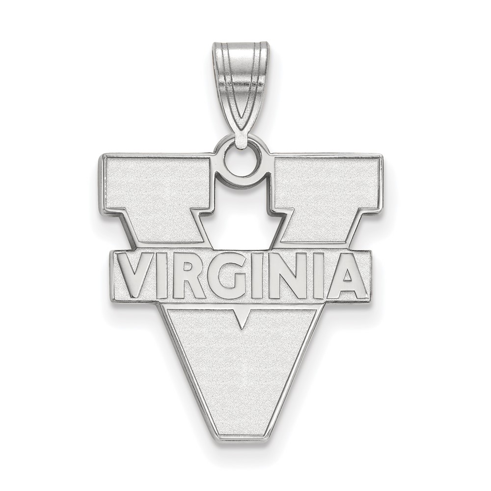 Sterling Silver Rhodium-plated LogoArt University of Virginia Large Pendant