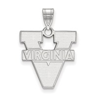 Sterling Silver Rhodium-plated LogoArt University of Virginia Large Pendant view 1