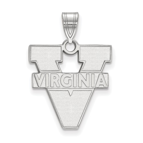 Sterling Silver Rhodium-plated LogoArt University of Virginia Large Pendant