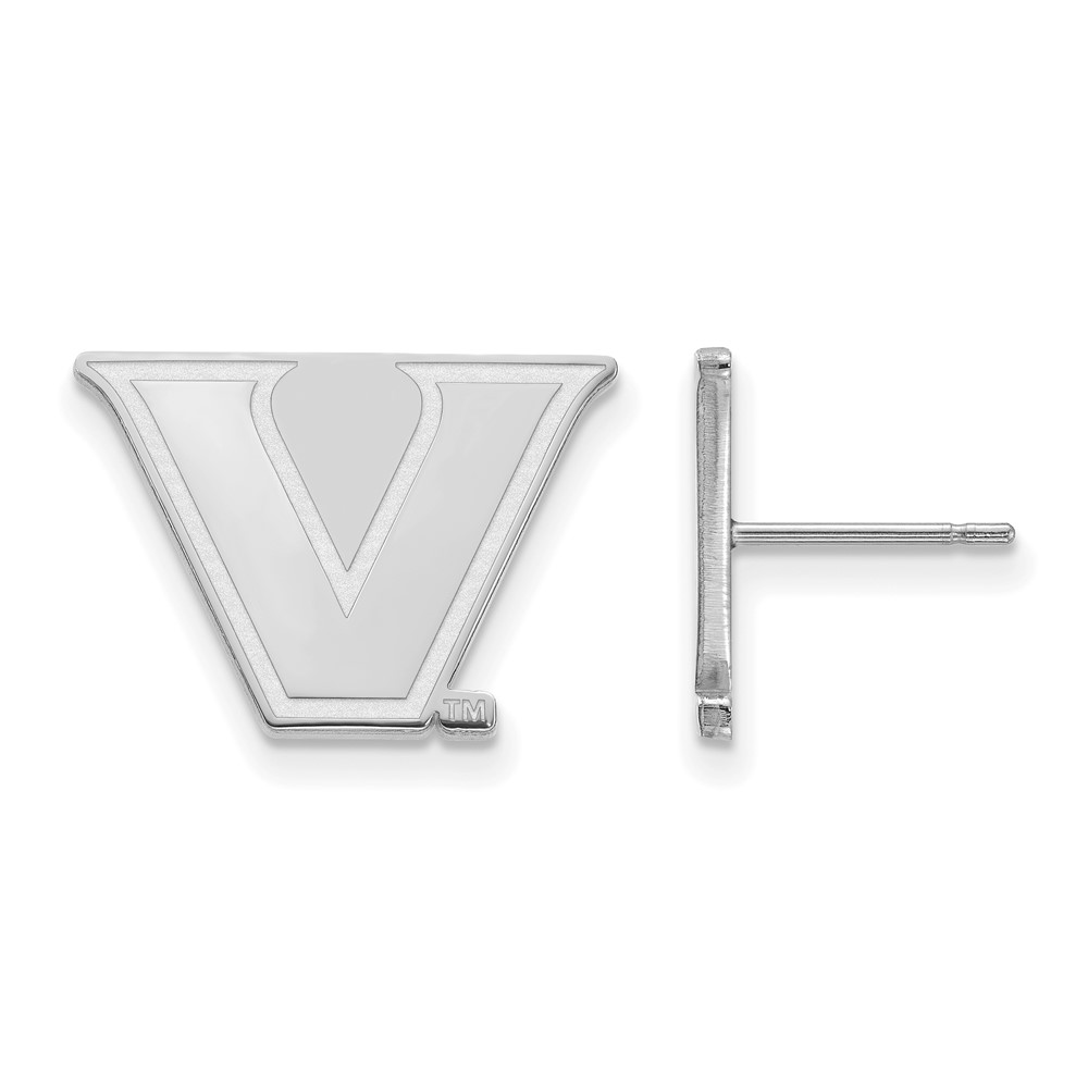 Sterling S. Rh-plated LogoArt Vanderbilt University Small Post Earrings