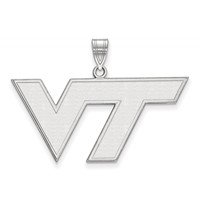 Sterling Silver Rhodium-plated LogoArt Virginia Tech V-t Large Pendant view 1
