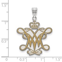 Sterling Silver Rhodium-plated LogoArt College of William and Mary Extra Large Enameled Pendant view 2