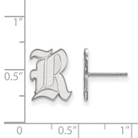 Sterling Silver Rhodium-plated LogoArt Rice University Letter R Small Post Earrings view 2