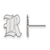 Sterling Silver Rhodium-plated LogoArt Rice University Letter R Small Post Earrings view 1